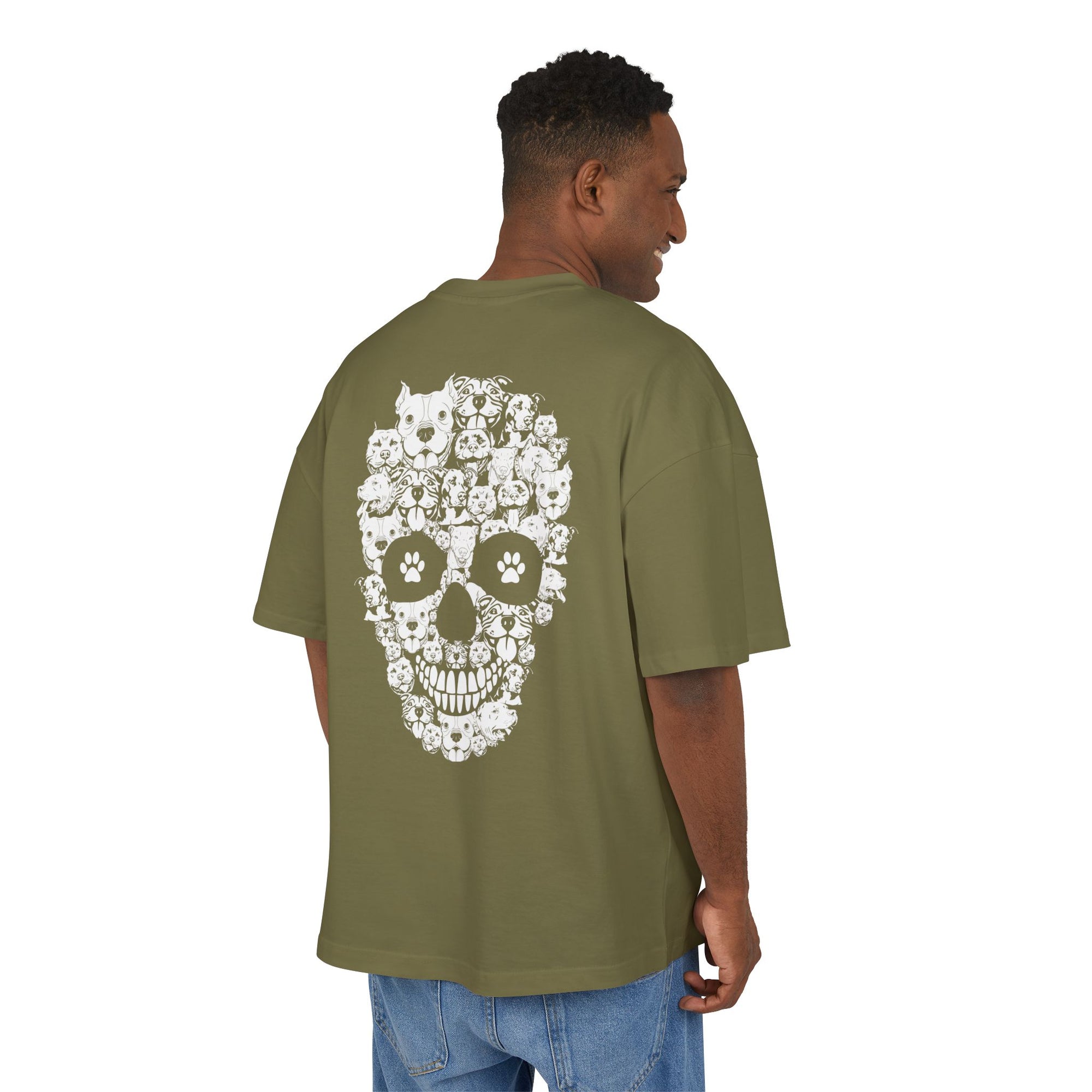 PitBull Skull™ Unisex Oversized Box Tee (Design On The Back)