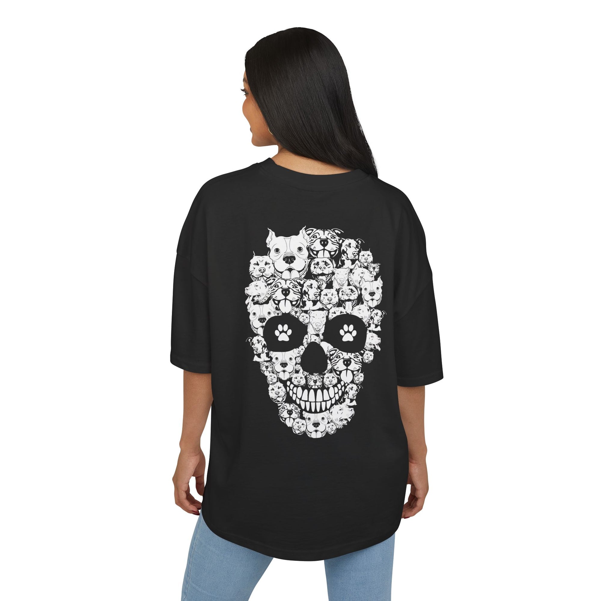 PitBull Skull™ Unisex Oversized Box Tee (Design On The Back)