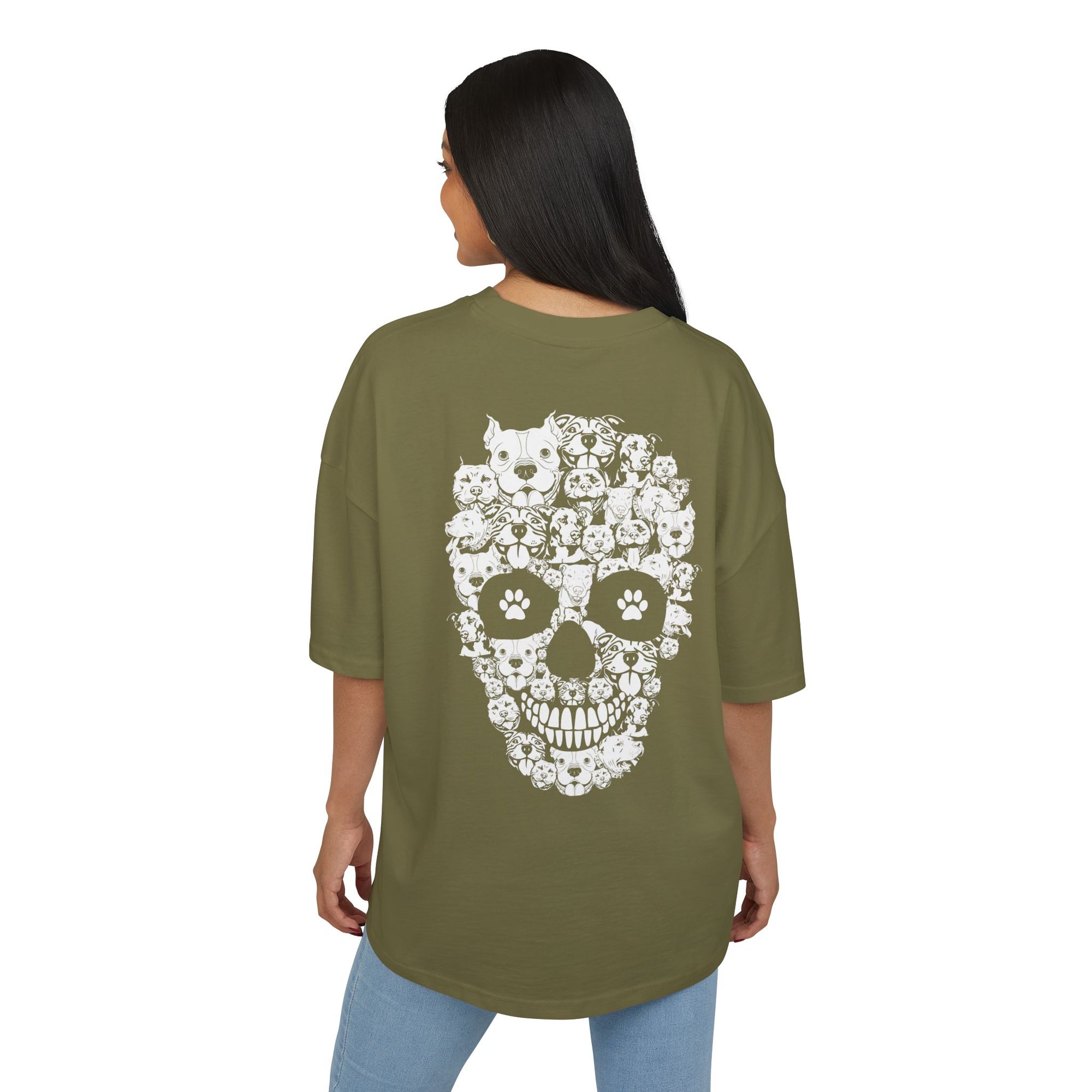 PitBull Skull™ Unisex Oversized Box Tee (Design On The Back)